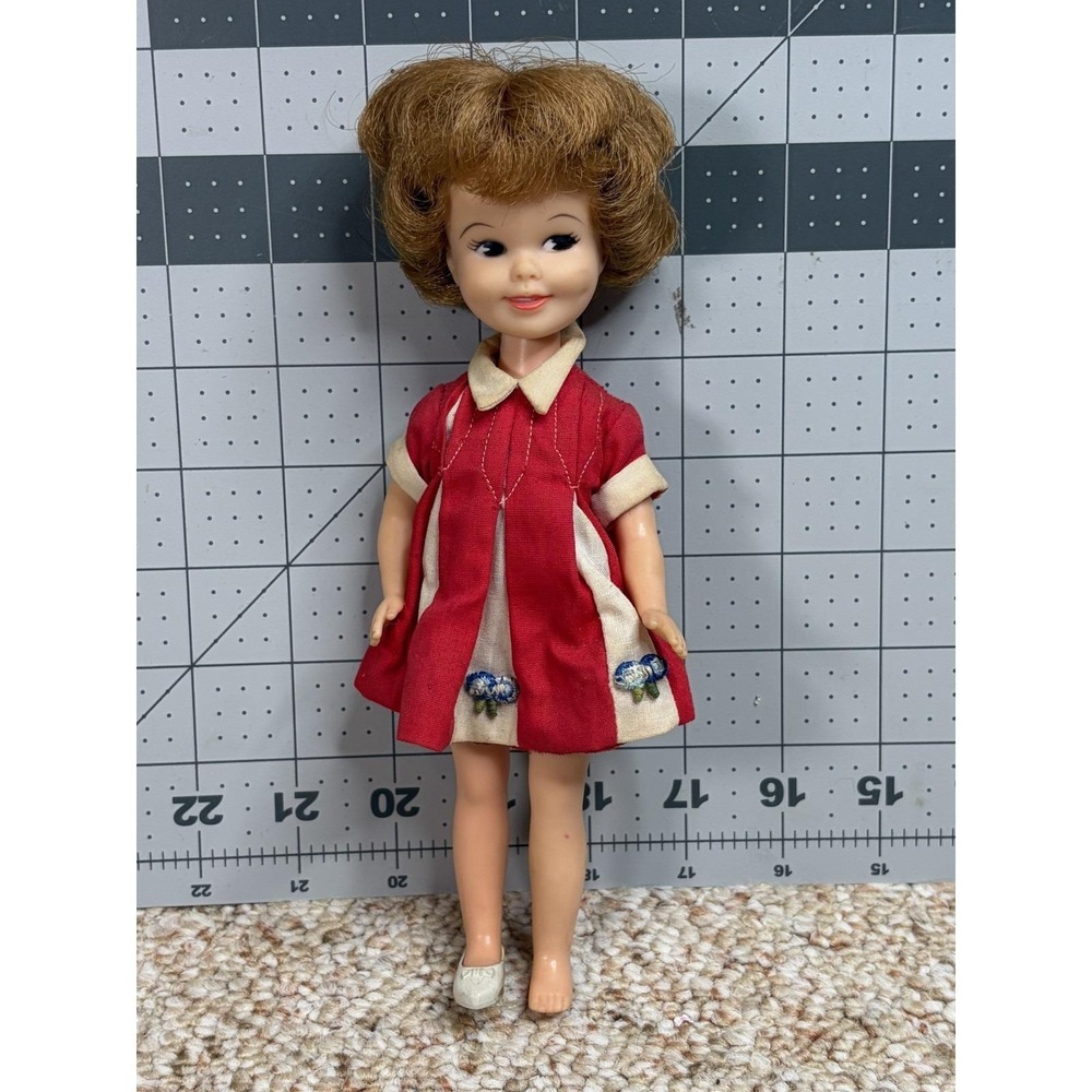Vintage 1963 Deluxe Reading Penny Brite Doll Original Red Dress